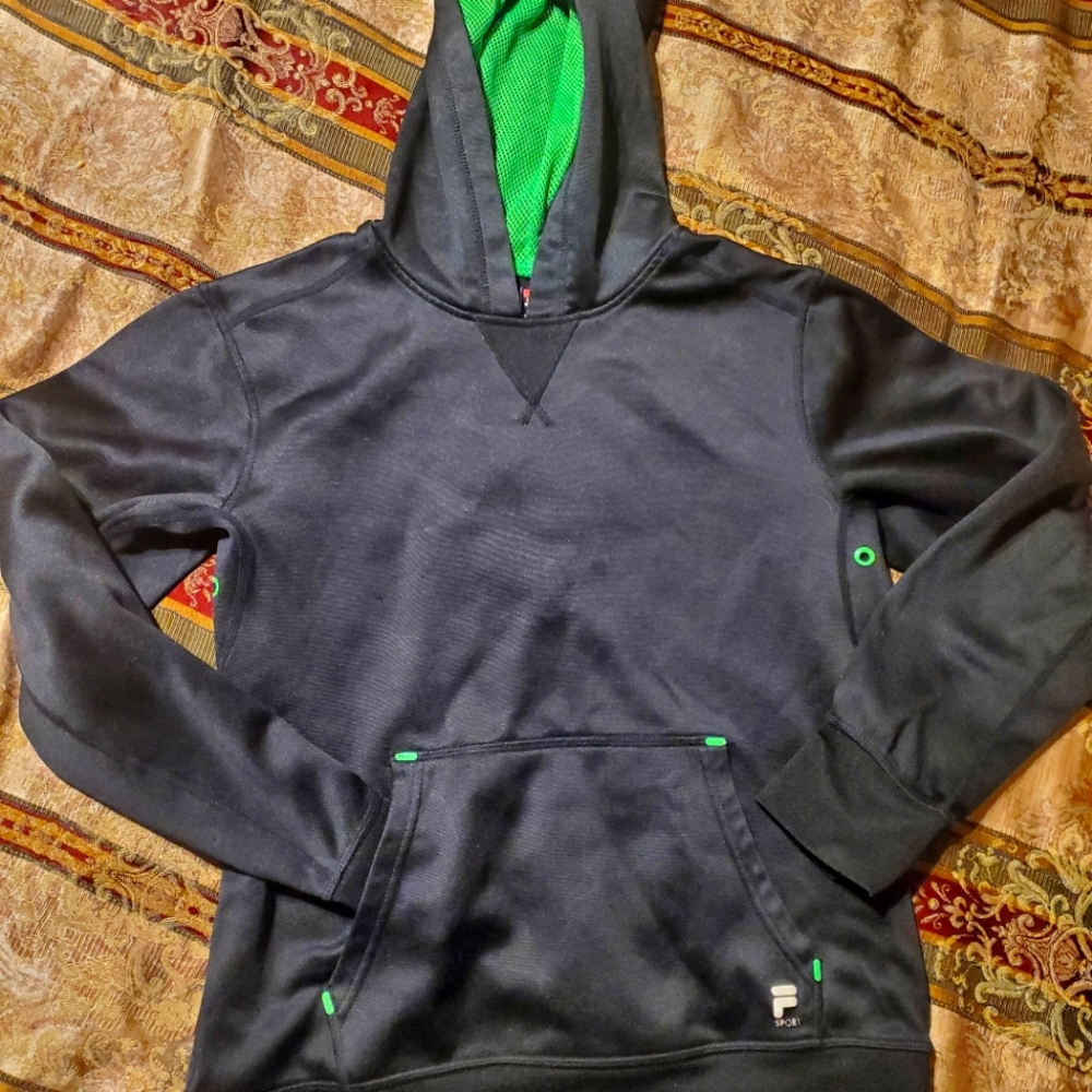 Fila Hoodie size Large black/green